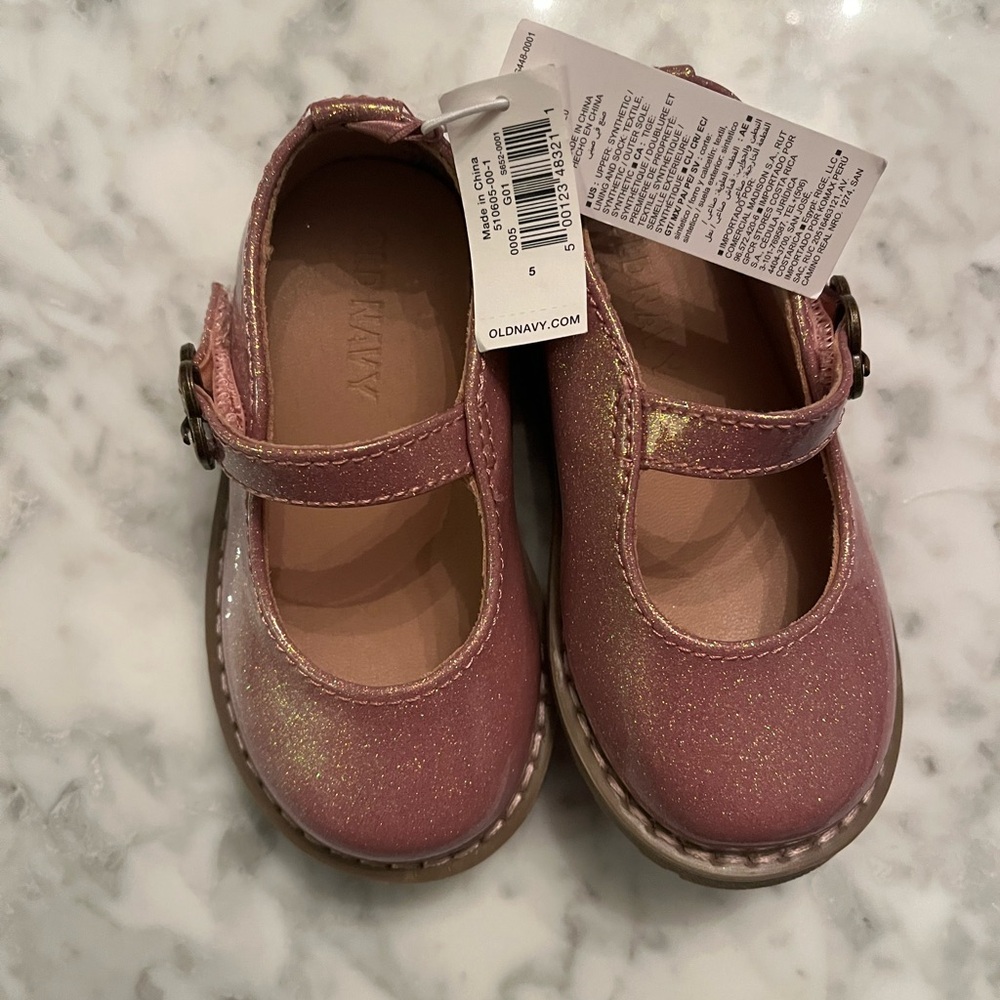 Old Navy Sparkly Pink Kids Dress Shoes Glittery Toddler Girl